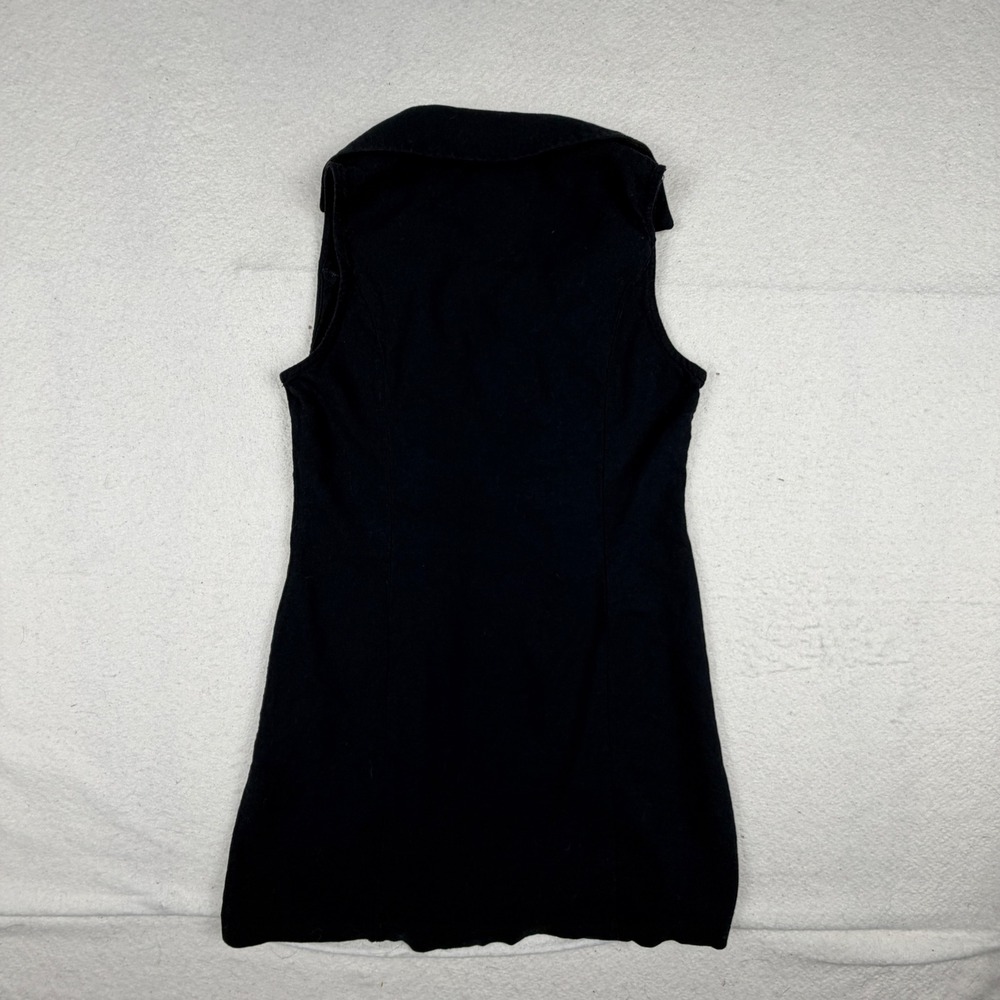 Monteau Los Angeles Black Linen Blend Button Front Sleeveless Mini Dress Small - Picture 6 of 6